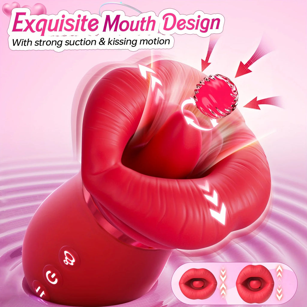Adult Sex Toys  4in1 Mouth Sucking Vibrator 10 Tongue Licking Modes Anal Toys Clit Nipple G Spot Vibrators for Women Couples