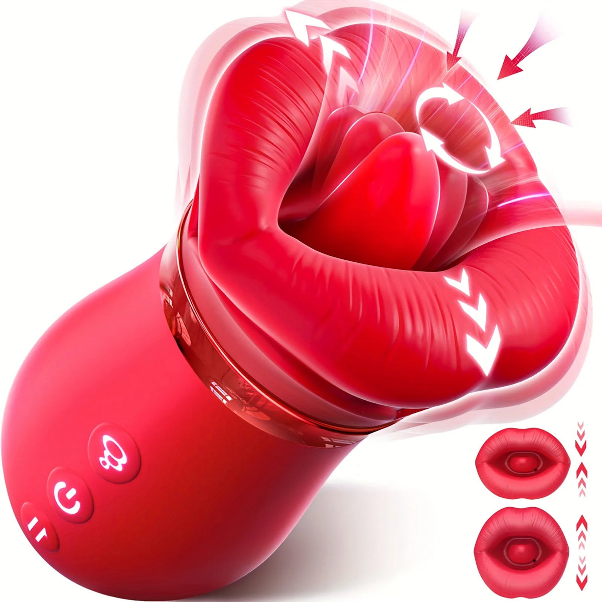 Adult Sex Toys  4in1 Mouth Sucking Vibrator 10 Tongue Licking Modes Anal Toys Clit Nipple G Spot Vibrators for Women Couples