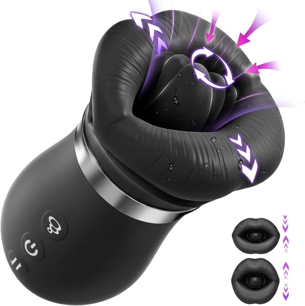 Adult Sex Toys  4in1 Mouth Sucking Vibrator 10 Tongue Licking Modes Anal Toys Clit Nipple G Spot Vibrators for Women Couples