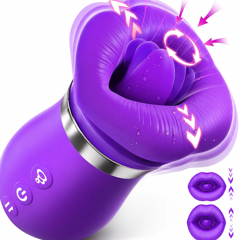 Adult Sex Toys  4in1 Mouth Sucking Vibrator 10 Tongue Licking Modes Anal Toys Clit Nipple G Spot Vibrators for Women Couples