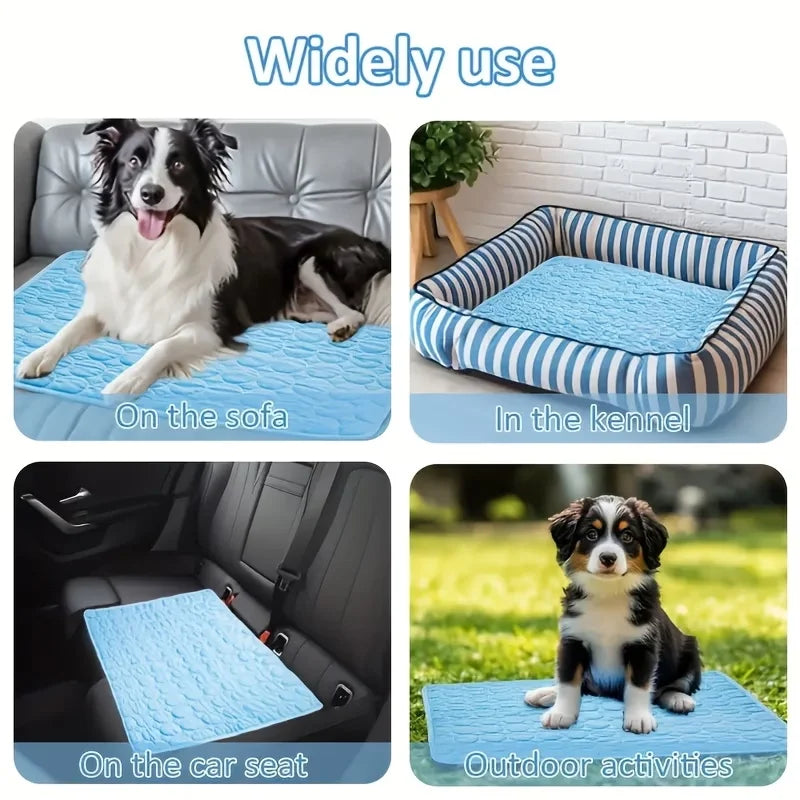 Summer Pet Cooling Pad for Cats and Dogs - Comfortable Breathable Washable Non-Slip Bottom Ice Cool Mat Dog Cool Mat