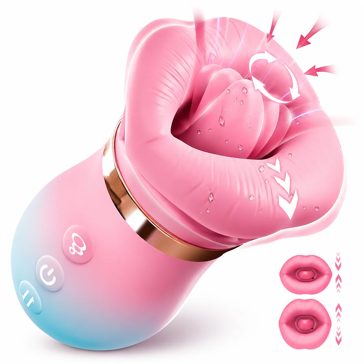 Adult Sex Toys  4in1 Mouth Sucking Vibrator 10 Tongue Licking Modes Anal Toys Clit Nipple G Spot Vibrators for Women Couples