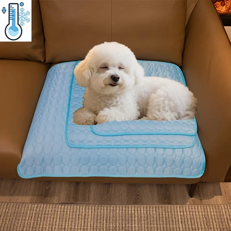 Summer Pet Cooling Pad for Cats and Dogs - Comfortable Breathable Washable Non-Slip Bottom Ice Cool Mat Dog Cool Mat