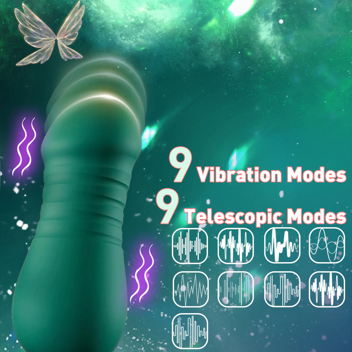 Adult Sex Toy 3-in-1 Licking Vibrator 3 Suction Modes Clitoral Stimulation Extendable Thrusting Masturbator Suitable Women 18+
