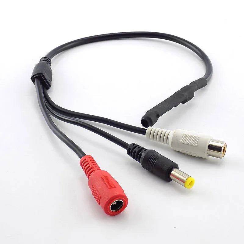 Surveillance Cameras Audio Pickups, CCTV Mic Sound Collection Equipment, Video Recorder Microphones RCA Power In/Out