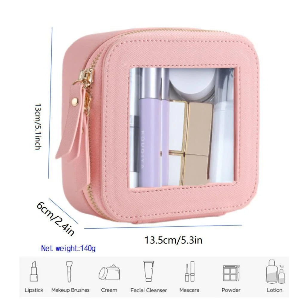 OEM/ODM Best-Selling In-Stock Open PVC Waterproof Portable Compact Makeup Bag Custom Cosmetic Storage Box