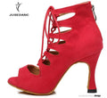 Ballroom Dance Shoes Women Latin Dancing Shoes Salsa Boots Bachata Shoes For Ladies Black Red Hot Sale