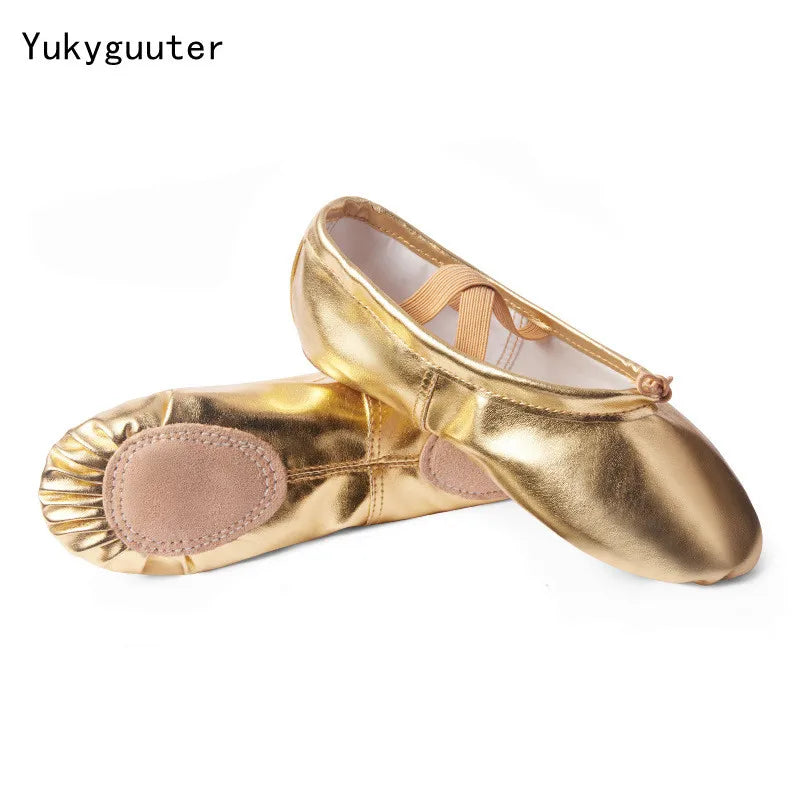 Girls Ballet Shoes Gold Silver Soft Sole Ballet Dance Slippers Children Practise Ballerina Shoes Woman Gymnastics