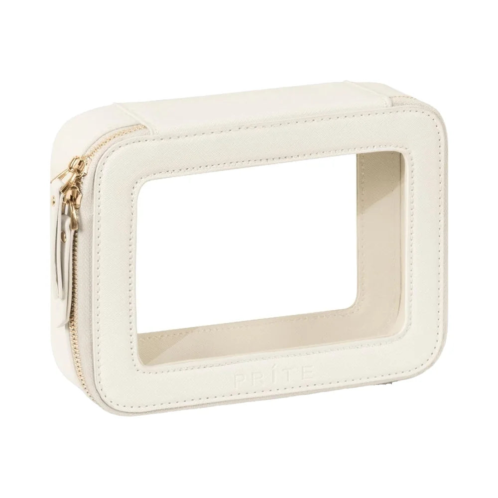 Clear Makeup Bag Golden Zipper Fashionable Cosmetic Organizer Case Waterproof PU Material Travel for Toiletry Pouch for Skincare