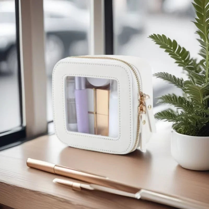 OEM/ODM Best-Selling In-Stock Open PVC Waterproof Portable Compact Makeup Bag Custom Cosmetic Storage Box