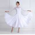 White Standard Ballroom Dance Dress For Women Simple Elegant Competition Ballroom Dancing Skirt Lady's Waltz Dance Dresses
