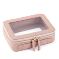 Clear Makeup Bag Golden Zipper Fashionable Cosmetic Organizer Case Waterproof PU Material Travel for Toiletry Pouch for Skincare