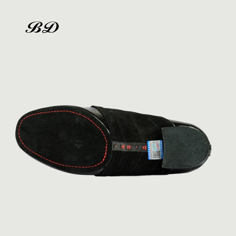 BD DANCE SHOES Latin Shoes Ballroom MEN Shoe Modern Soft Cowhide Sole BDDANCE 322 Two Point Sole Imported Patent Leather Slip-UP