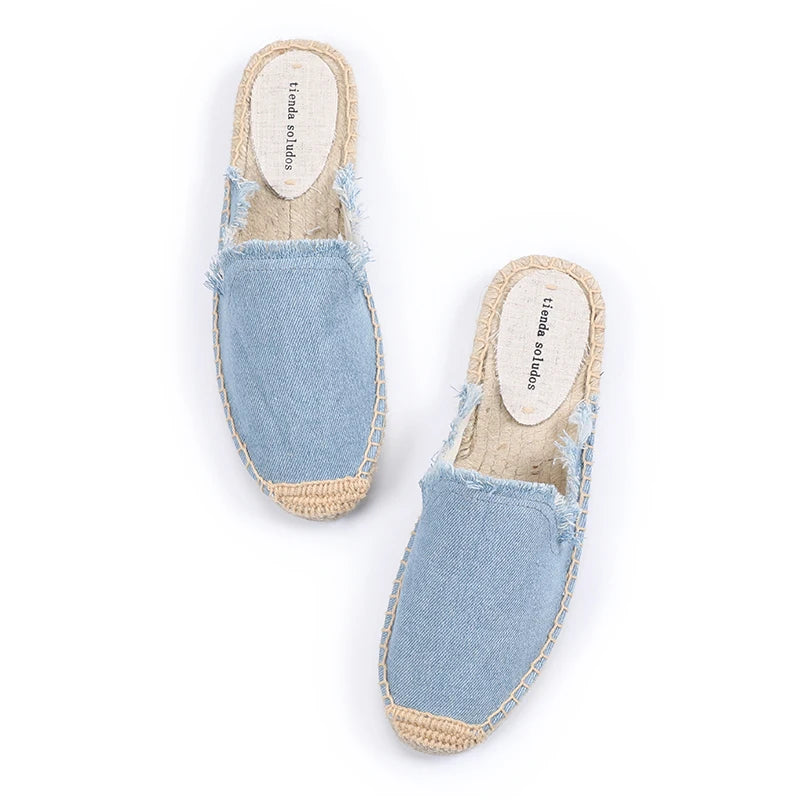 Zapatos De Mujer Pantufas Tienda Soludos Women's Frayed Mule Canvas Rubber Solid Spring/autumn Slippers Slides Sandals Shoes