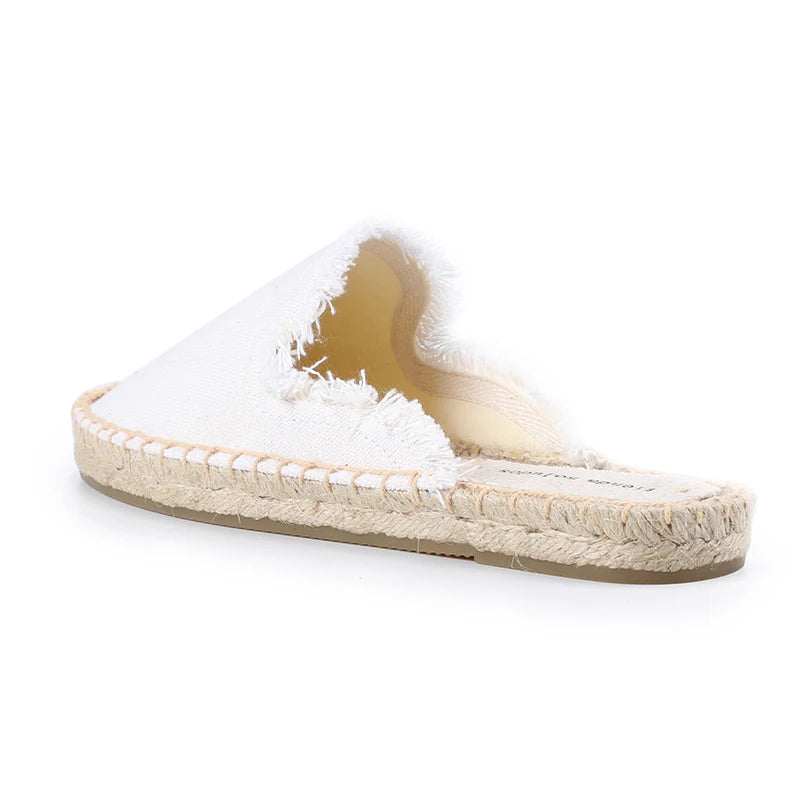 Zapatos De Mujer Pantufas Tienda Soludos Women's Frayed Mule Canvas Rubber Solid Spring/autumn Slippers Slides Sandals Shoes
