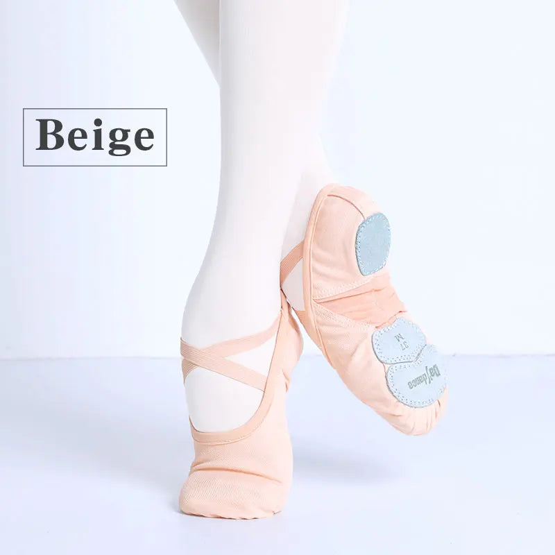 Ballet Shoes Dance Shoes for Women Girls Dance Academy Three Soft Split Sole Stretch Fabric Mesh Splice Dancing Slippers