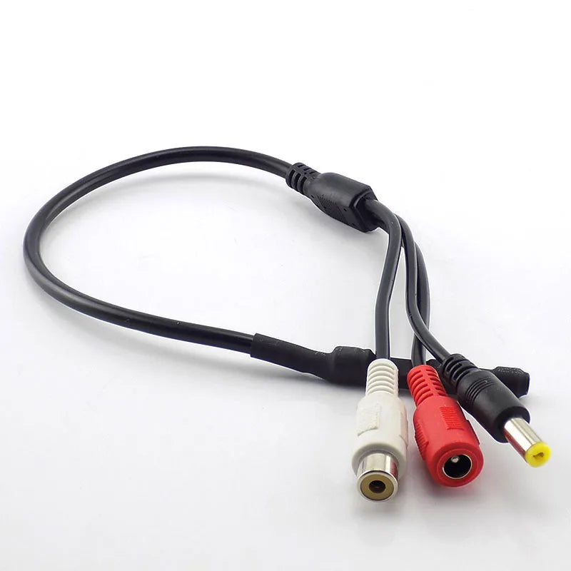 Surveillance Cameras Audio Pickups, CCTV Mic Sound Collection Equipment, Video Recorder Microphones RCA Power In/Out