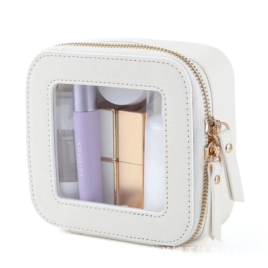 OEM/ODM Best-Selling In-Stock Open PVC Waterproof Portable Compact Makeup Bag Custom Cosmetic Storage Box