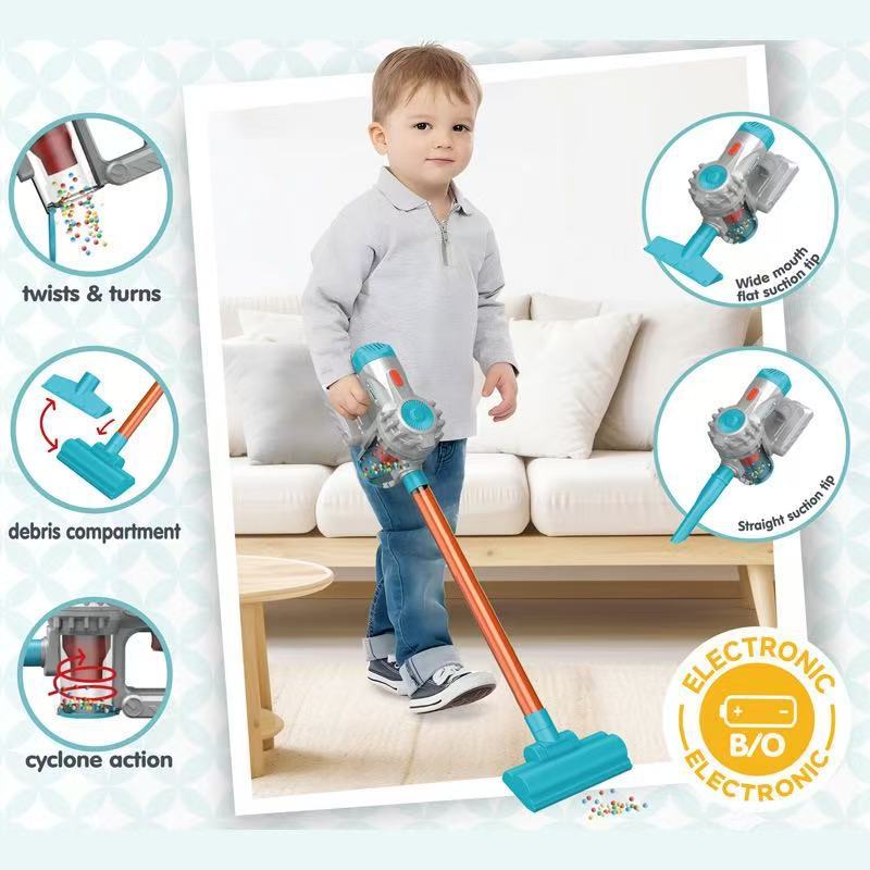 New luxury children's electric vacuum cleaner broom dustpan suit sanitary cleaning toys play house manufacturers wholesale