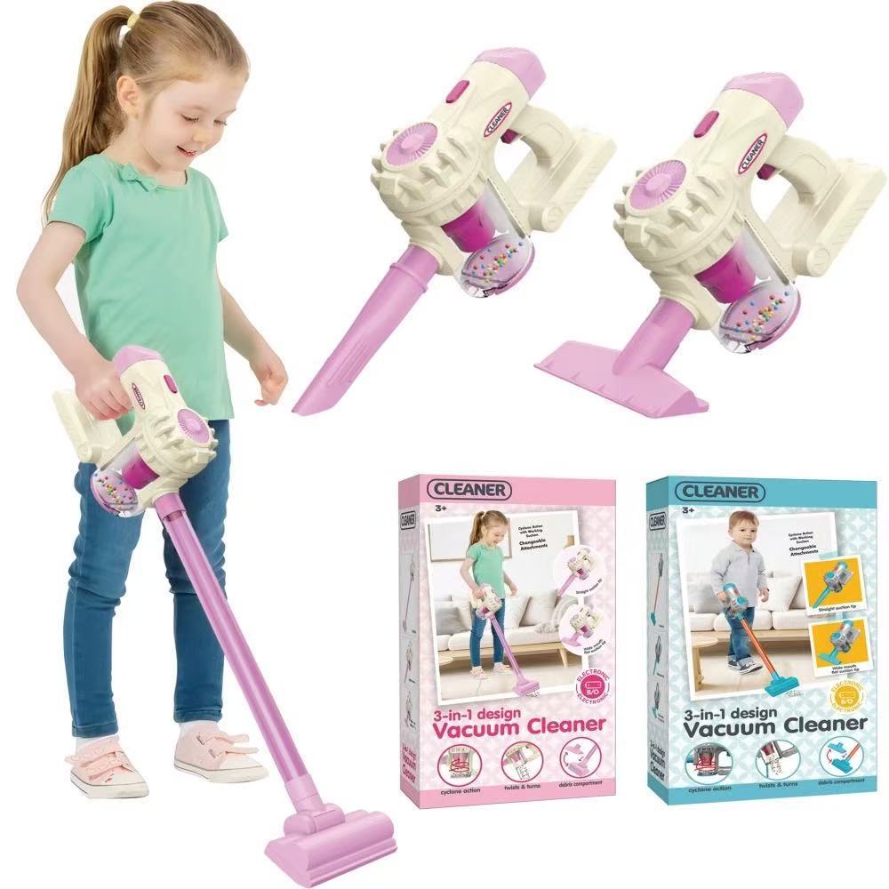 New luxury children's electric vacuum cleaner broom dustpan suit sanitary cleaning toys play house manufacturers wholesale
