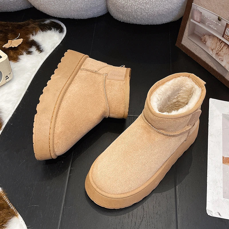 Women's new style snow boots, thick soled, fleece-lined, short boots, cold-proof boots, winter anti-slip, warm snow cotton shoes