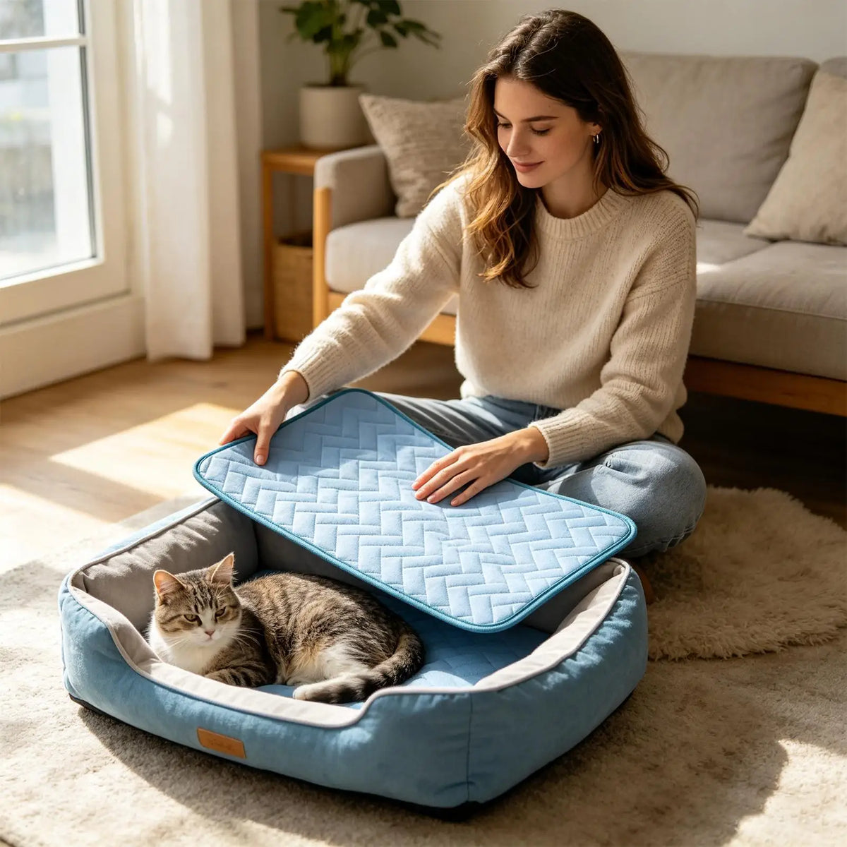 The Ultimate Cooling Pet Mat Breathable Washable Summer Pad Dog Cat Self Cool Blanket for Kennel Crate and Bed Sleeping Ice Silk