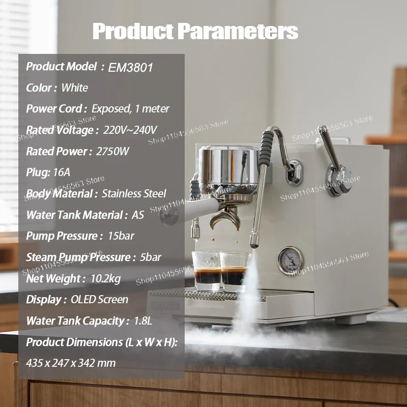 Professional Commercial Espresso Machine Automatic Electric Coffee Maker for Cafe and Restaurant