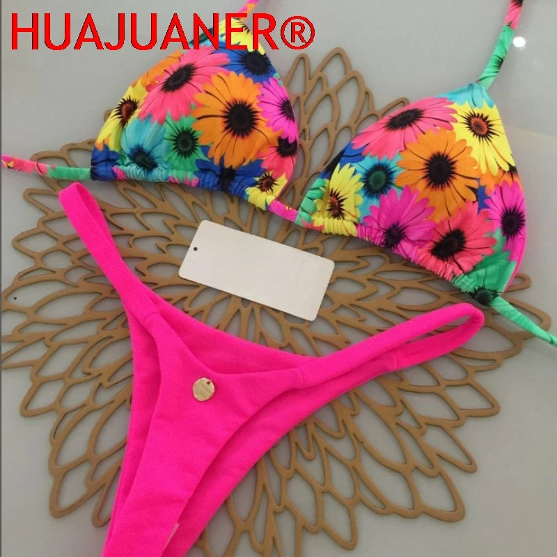 2026 New Sexy Women Bikini Set Beach Holiday Swimsuit Brazilian Thong Bikini Set Sexy Two Pieces Bathing Suit Women Beach Wear