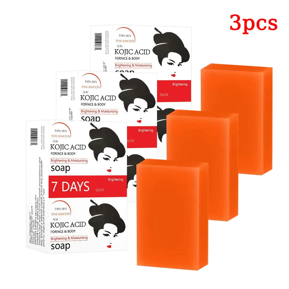 1/3/5Pcs Turmeric Soap Lemon Acids Handmade Soap Natural Skincare Bar Kojic Acid Soap For Moisturizing And Exfoliating Face Body