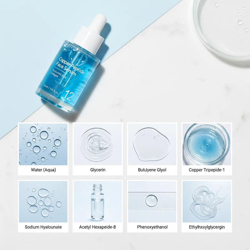 Korean Salmon PDRN Essence, Copper Peptide Centella Moisturizing Repair Hydrating Glow Lightweight Face Serum Daily Skincare