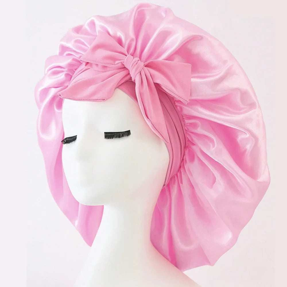 Women Satin Solid Sleeping Hat Night Sleep Cap Hair Care Bonnet Nightcap for Women Men Unisex Cap Bonnet De Nuit Shower Turban
