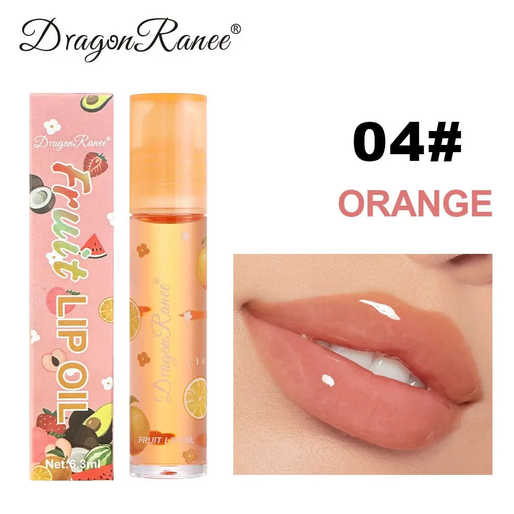 6 Colors Furit Lip Oil Plumping Lip Gloss Oil Moisturizing Lips Makeup Lip Balm Lasting Liquid Lipstick Nourishing Cosmetics