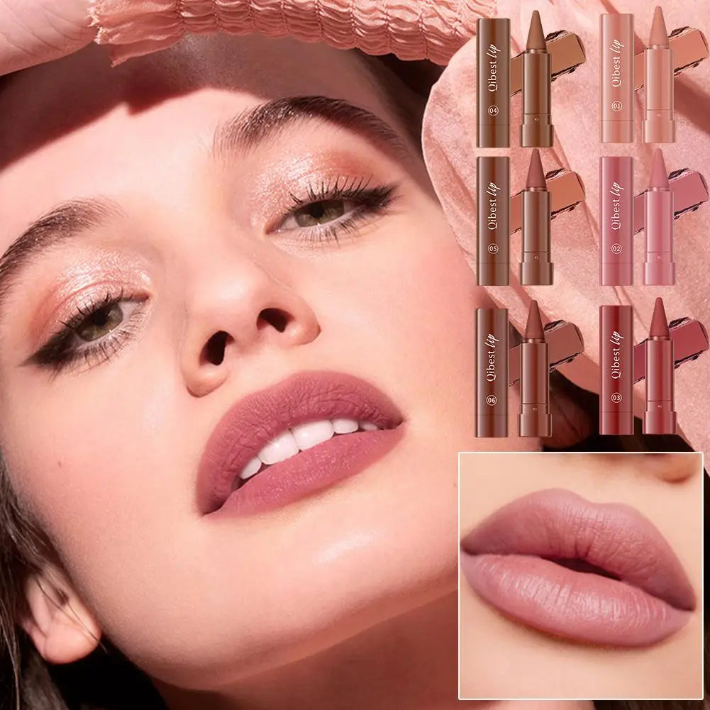 Twist Up Lip Liner Lipstick Pen Multipurpose Powder Blusher Velvet Matte Waterproof Lip Contour Non Stick Cup Lip Rouge Makeup