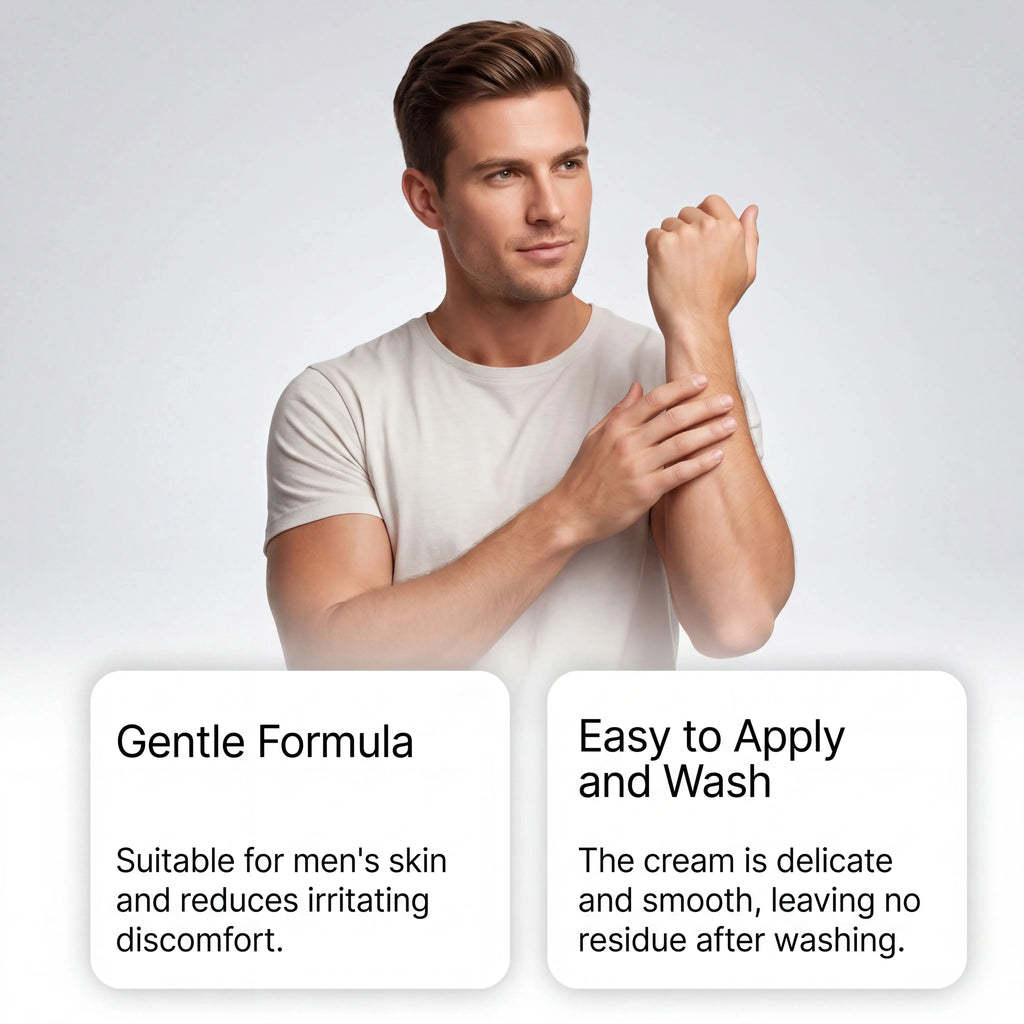 Painless Men's Body Depilatory Cream Fast Acting Hair Remover Non-Irritating Body Grooming Care Coarse Thick Hair Removal Cream
