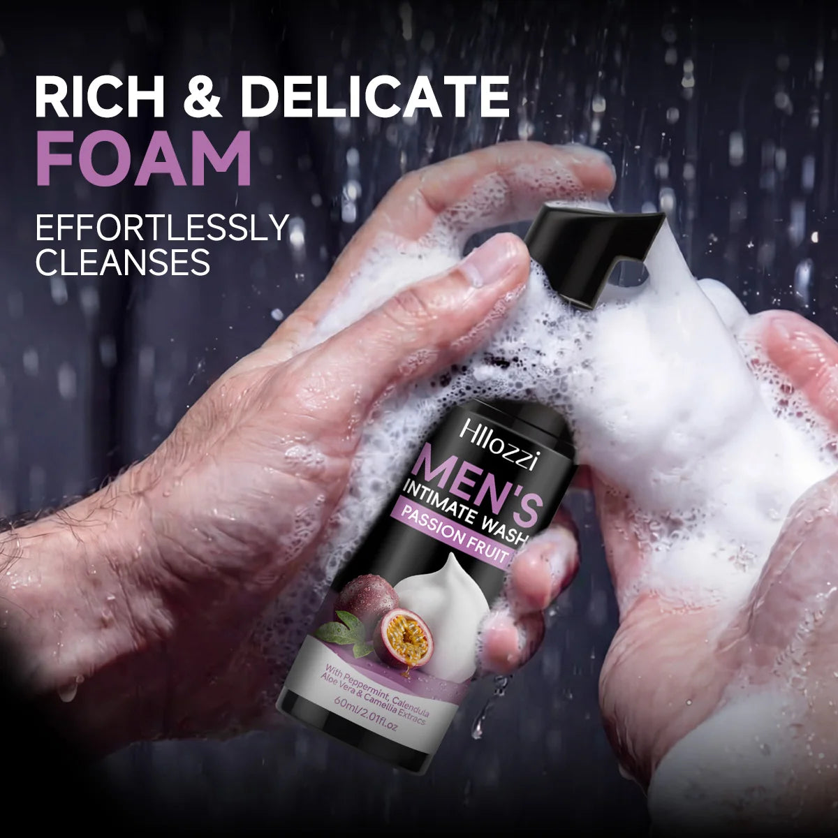 MEN'S INTIMATE WASH PASSION FRUIT: Superior Odor Control, All-Day Freshness & Gentle Daily Grooming Care. Designed for Hygiene.