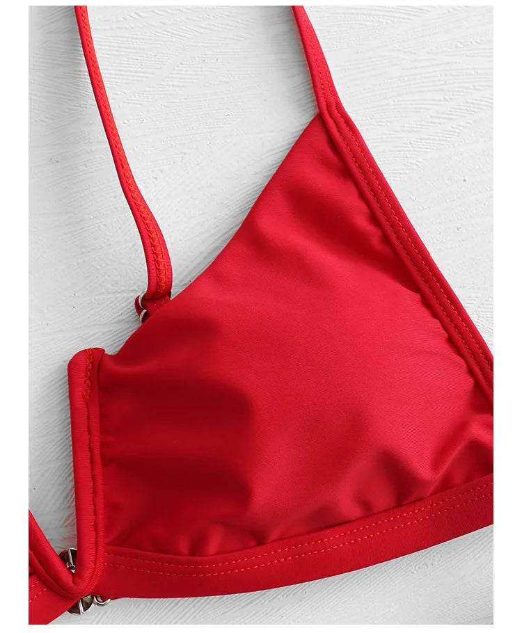Sexy Bandeau Bikinis New V Neck Bikini Swimsuits Push Up Swimwear Female Brazilian Bikini Set Bathing Suits Biquini Swim Suit