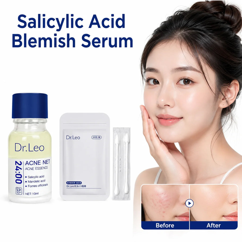 Salicylic Acid Acne Serum Pimple Spot Corrector Mandelic Acid Pore Refining Sebum Control Essence for Oily Blemish Skin