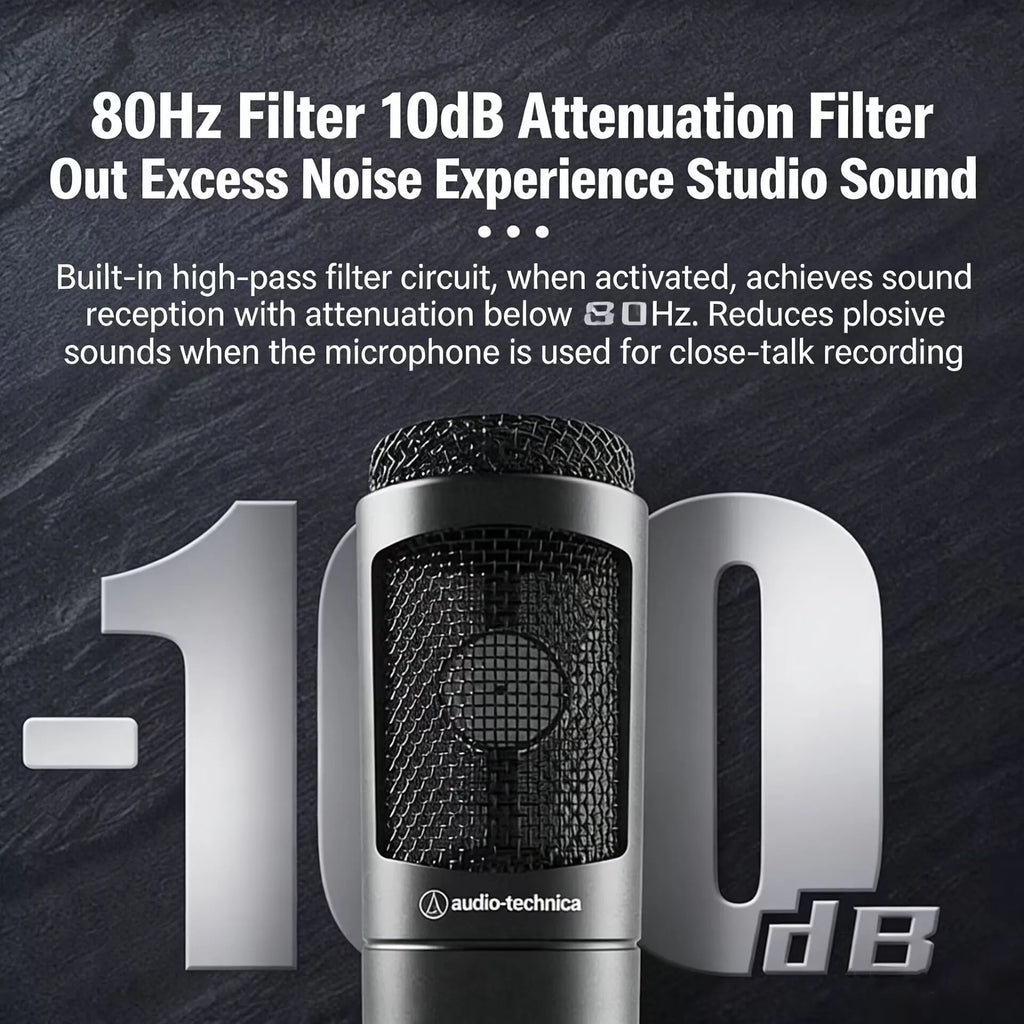 Audio-Technica AT2035 Cardioid Condenser Microphone Professional Studio Recording for Podcast Live Streaming with Shock Mount