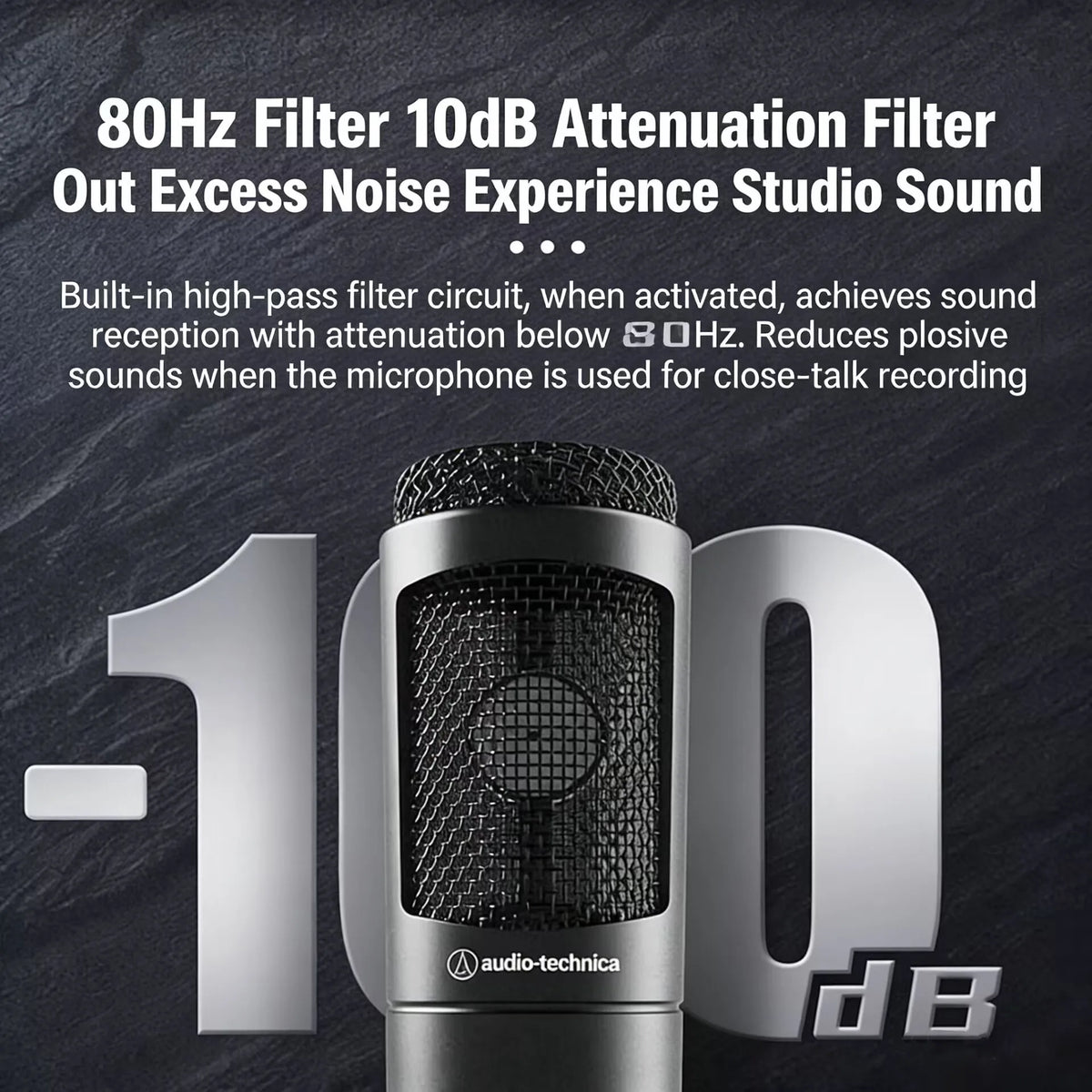 Audio-Technica AT2035 Cardioid Condenser Microphone Professional Studio Recording for Podcast Live Streaming with Shock Mount