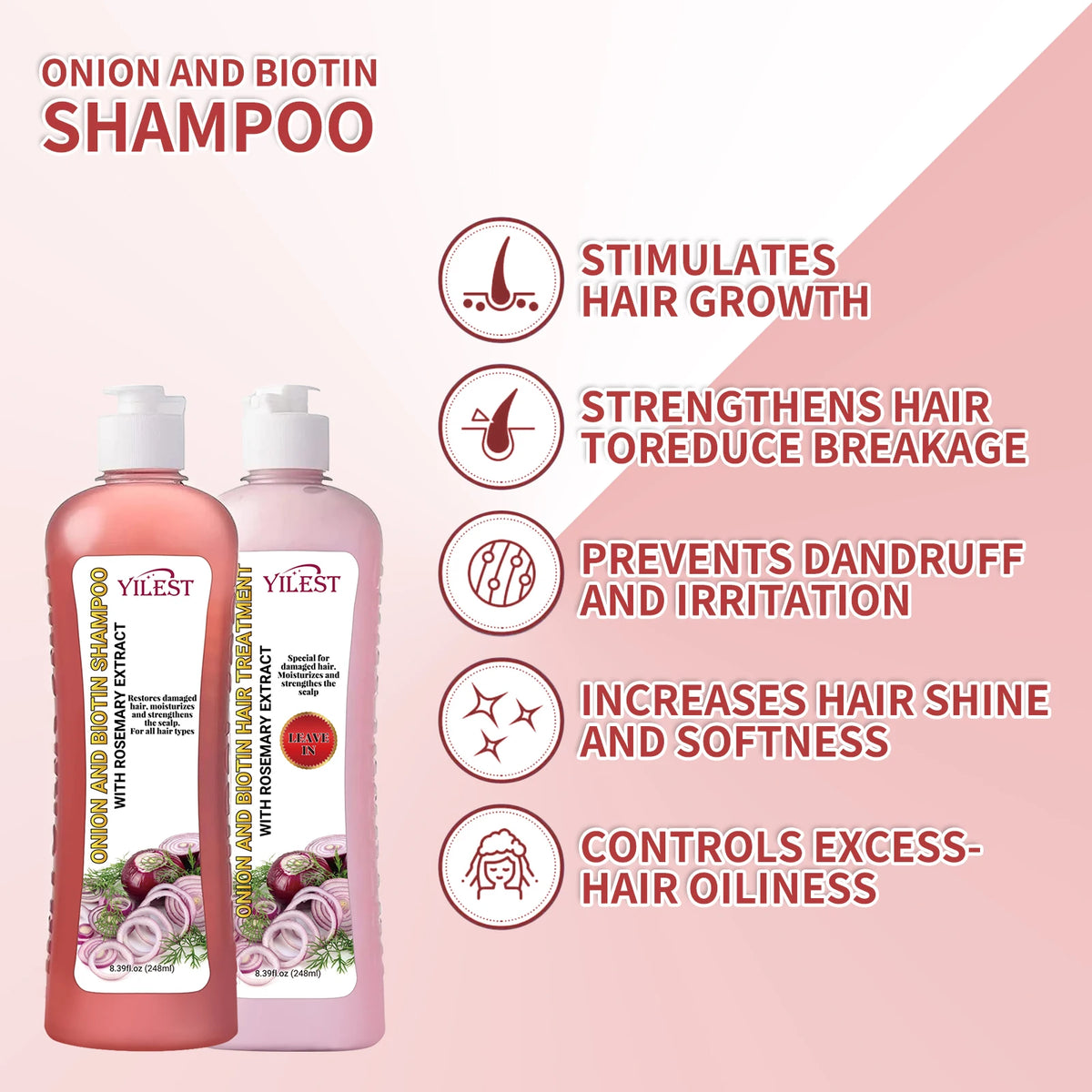All-in-One Hair Strengthening Shampoo - Rosemary Onion Formula to Combat Hair Loss, Stimulate Growth & Improve Scalp Health.
