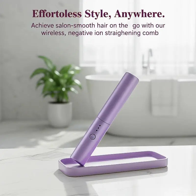 Electric Hair Straightening Comb Multi Functional Curling Brush Ceramic Plate Fast Heating For Salon Results
