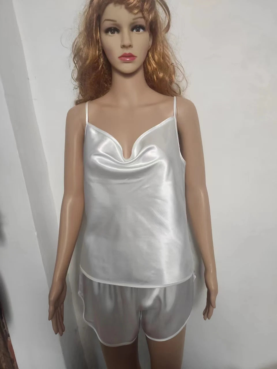 Pajamas Set Sexy Women Satin Sleepwear Lingerie 2 Piece Silk Pjs Cami Top And Shorts Sleep Camisole Nightwear Gift
