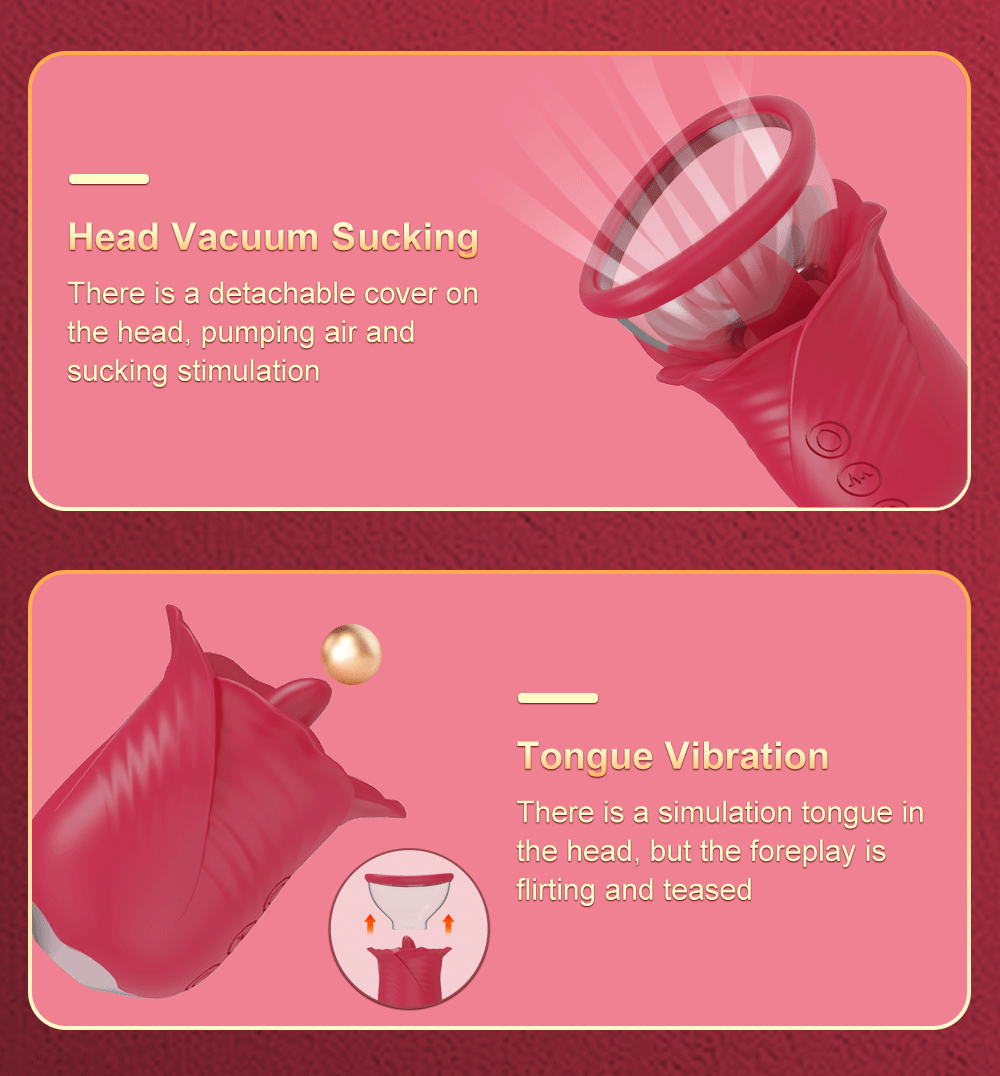Rose-Sex Toy Vibrator Adult Sex Toys for Women Sucking Vibrator 3 Sucking 9 Tongue Licking Vibrating G Spot Vibrators Adult 18+