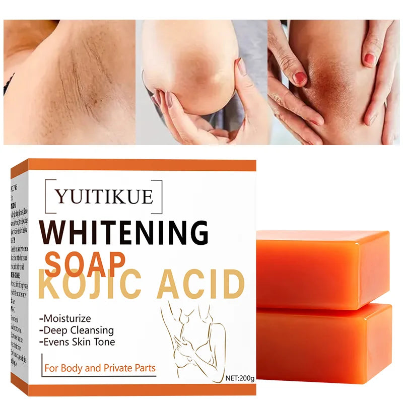 YUITIKUE Kojic Acid Whitening Soap - Brightens Skin Tone, Deep Cleansing & Moisturizing, Gentle for Sensitive Skin & Body Care