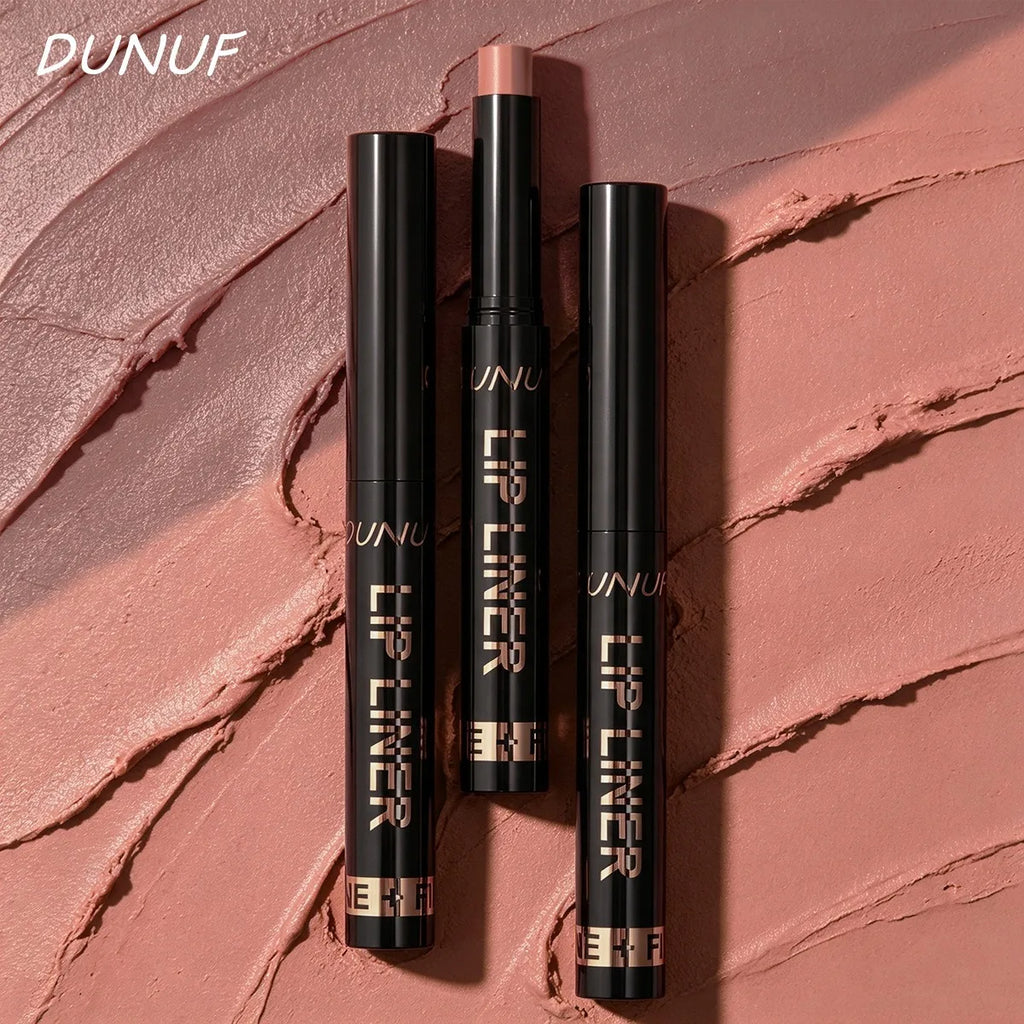 9 Colors 2-in-1 Lip Liner Lipstick, Dual-Ended Matte Lip Pencil, Easy Application Non-Stick Cup Longwear Lip Contour Crayon