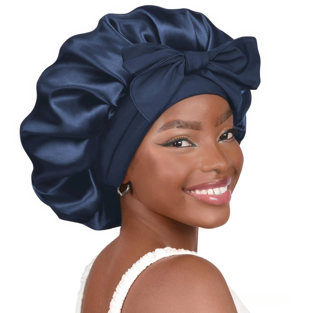 Women Satin Solid Sleeping Hat Night Sleep Cap Hair Care Bonnet Nightcap for Women Men Unisex Cap Bonnet De Nuit Shower Turban