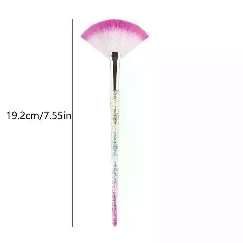 Large Flat Highlight Blush Fan-Shaped Makeup Brush Powder Loose Powder Face Brush Korean Soft Cosy Even Color Tools For Women