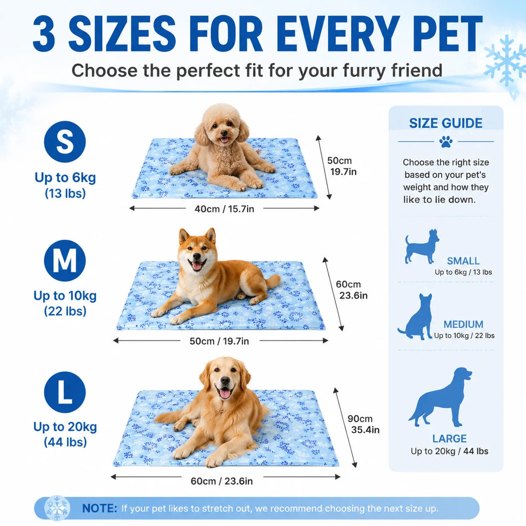 Summer Pet Cooling Mat for Dogs Cats Water Activated Cooling Pad Waterproof Durable Scratch-Resistant Ice Silk Cool Bed Cushion