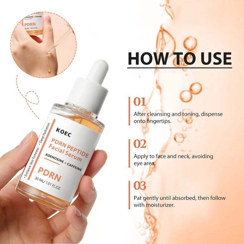 Korean Salmon PDRN Essence, Copper Peptide Centella Moisturizing Repair Hydrating Glow Lightweight Face Serum Daily Skincare