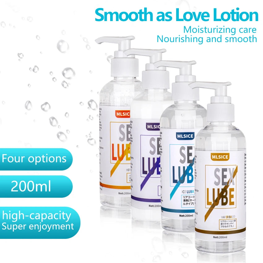 Natural Water Based Sexual Lubricant for Women Adult Vagina Pusssy Lube Men Gay Anal Sex Toy Gel Intimate Body Massage Oil 200ml